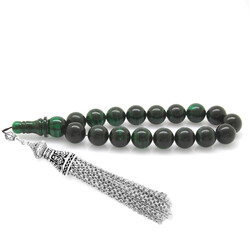 Metal Filter Brush Tarnish Green-Black Fire Amber Efe Rosary - 1