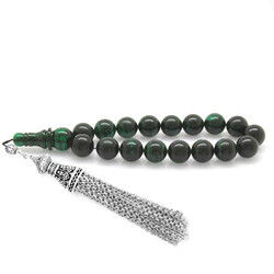 Metal Filter Brush Tarnish Green-Black Fire Amber Efe Rosary - Thumbnail