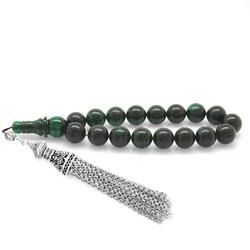 Metal Filter Brush Tarnish Green-Black Fire Amber Efe Rosary - 2