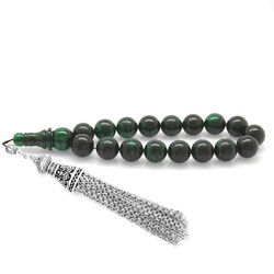 Metal Filter Brush Tarnish Green-Black Fire Amber Efe Rosary - 3