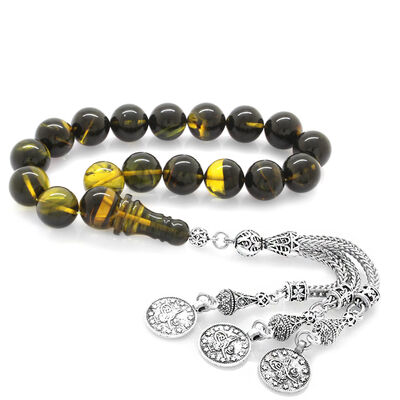 Metallic Fringed Fringed Filter Mecidiye Yellow Black Fire Amber Efe Rosary - 1