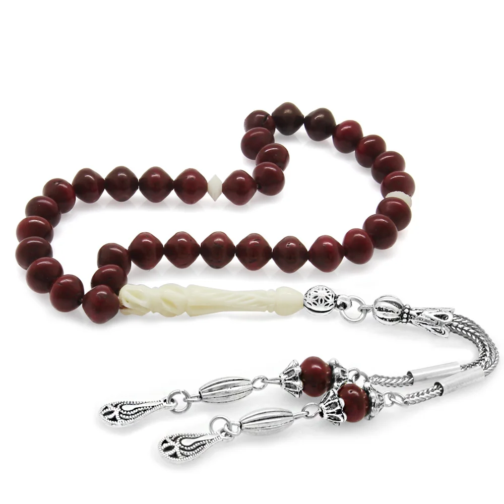 Non-tarnish Metal Water Drop Tasseled Camel Bone Imameli İstanbul Cut Kuka Rosary - 1