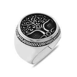 Oval Design 925 Sterling Silver Mens Ring - 3