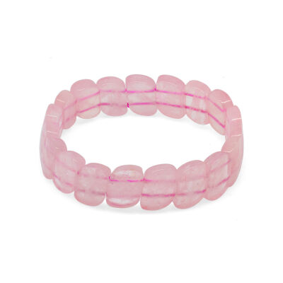 Pembe Kuvars Doğaltaş Rolex Kadın Bileklik - 8