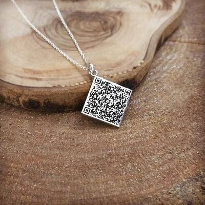 Personalized Datamatrix Design 925 Sterling Silver Men's Choker - 5