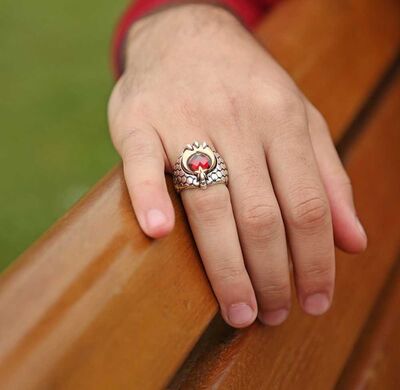 Red Claw - Special Design Moon Star 925 Sterling Silver Ring