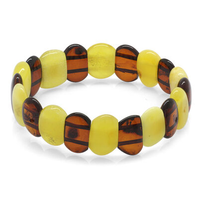Red-Yellow Maxi Size Natural Drop Amber Women's Bracelet