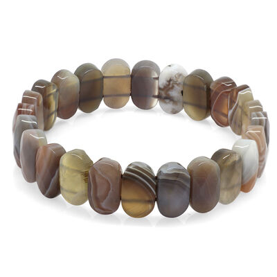 Rolex Women's Multicolor Agate Bracelet From Botswana With Natural Stone