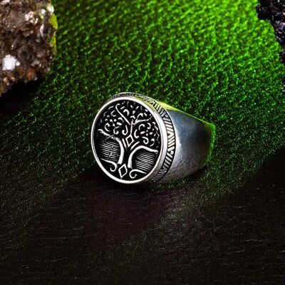 Roots Of Life Men's Sterling Silver Ring - 5