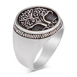 Roots Of Life Men's Sterling Silver Ring - 6