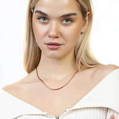 Rose Renk Çelik Kadın Pandora Kolye - 2