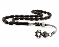 Russian Rosary Oltu Made Of Barley With A Silver Tassel 1000 Ct (M-1)