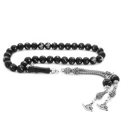 Russian Rosary Oltu With Ottoman Tugra İn 925 Sterling Silver - Thumbnail