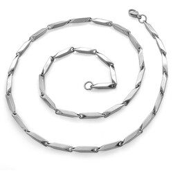 Silver Color 55Cm 317L Steel Singapore Chain - 2