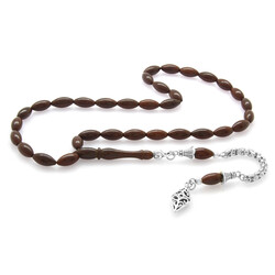 Silver-Colored Stained Metal Topped With Chopped Coca Prayer Beads - Thumbnail