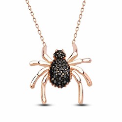 Spider Design 925 Sterling Silver Necklace - Thumbnail