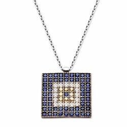 Square Pattern 925 Sterling Silver Necklace