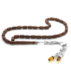Stained Metal Tasmled Capsules Dark Color Coca Prayer Beads - Thumbnail