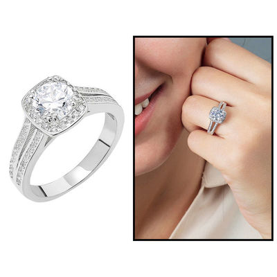 Starlight Diamond Monter Avant-Garde 925 Sterling Silver Women's Five Stone Ring - 1