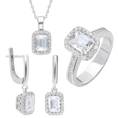 Starlight Diamond Monter Mini Baguette 925 Sterling Silver Women's 3 Pcs Accessroy Set - 1