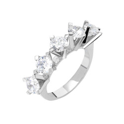 Starlight Diamond Pırlanta Montür Elegance 925 Ayar Gümüş Bayan Beştaş Yüzük - 4