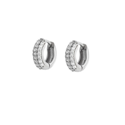 Starlight Diamond Zirkon Taşlı Halka Tasarım 925 Ayar Gümüş Küpe - 4