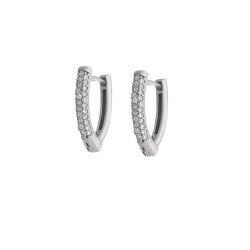 Starlight Diamond Zirkon Taşlı 'V' Tasarım 925 Ayar Gümüş Küpe - 5
