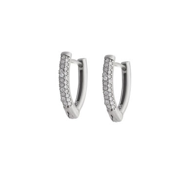 Starlight Diamond Zirkon Taşlı 'V' Tasarım 925 Ayar Gümüş Küpe - 5