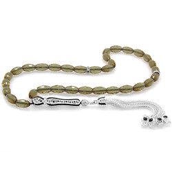 Sultanite Tasbih With Black Enameled Barley With Alpaca Tassels - 1