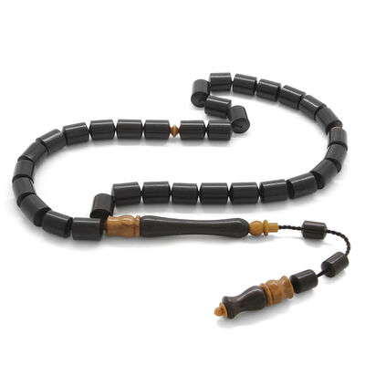 Systematic Emami Coca Detailed Capsule Ebony Wood Rosary
