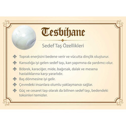 Tarnishing Metal Ayyildiz Tasseled Globe Cut Pearl Coral Natural Tasbih Stone - 2