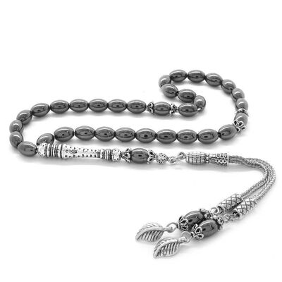 Tarnishing Metal With Barley Brush Hematite Natural Tasbih Stone - 1