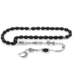 Tarnishing Of Metal Ayyildiz Tasseled Barley Cut Onyx Natural Stone Tasbih - 1