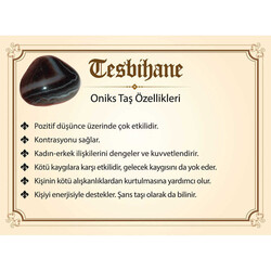 Tarnishing Of Metal Ayyildiz Tasseled Sphere Cut Onyx Natural Stone Tasbih - Thumbnail