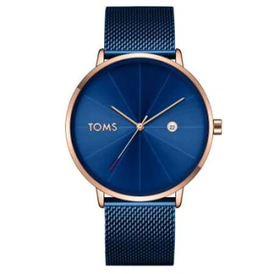 Toms Lacivert Renk Hasır Kordonlu Erkek Kol Saati TH-T1898C-952-T - 5