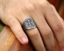 Tugra Model 925 Sterling Silver Ring - Thumbnail
