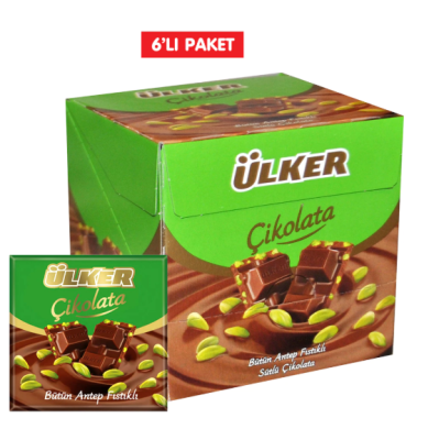 Ulker chocolate with milk and pistachios 6 pieces - 1