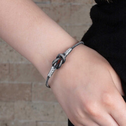Women's 1000 K Glass Bracelet With Handmade Knot - Thumbnail