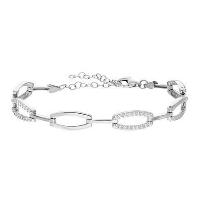 Women's 6 Piece 925 Sterling Silver Zirconia Bracelet - 3