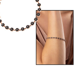 Womens 925 Sterling Silver Black Zirconia Bracelet - 1