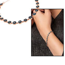 Womens 925 Sterling Silver Blue Zirconia Bracelet - 1