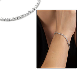 Women's 925 Sterling Silver Bracelet With Stylish Zircon Design - 1