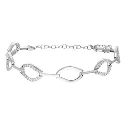 Women's 925 Sterling Silver Bracelet With Zircon Stone, 6 Parts, Model Marina - 3