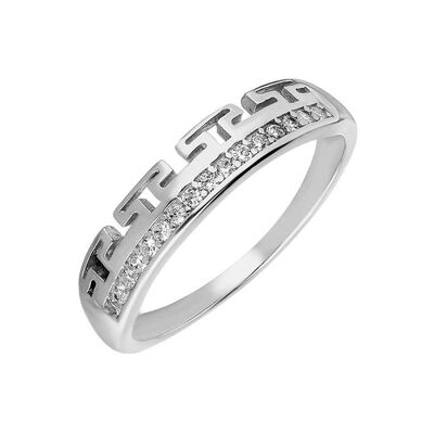 Women's 925 Sterling Silver Ring With Zirconia And T Design - 2