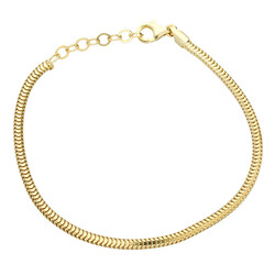 Womens 925 Sterling Silver Snake Chain Bracelet Gold Color - 3