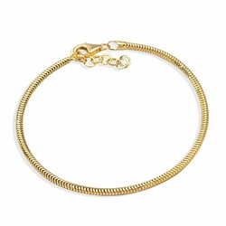Womens 925 Sterling Silver Snake Chain Bracelet Gold Color - 4