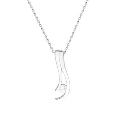 Women's 925 Sterling Silver Starlight Solitaire Necklace İn Modern Design - 1