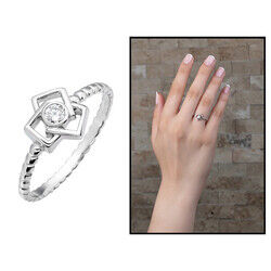 Women's 925 Sterling Silver Wedding Ring Pod Design - 4