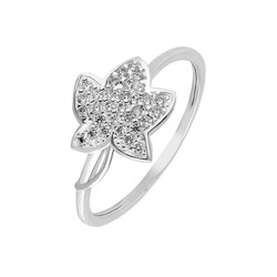 Women's 925 Sterling Silver Zircon Wild Flower Ring - 2