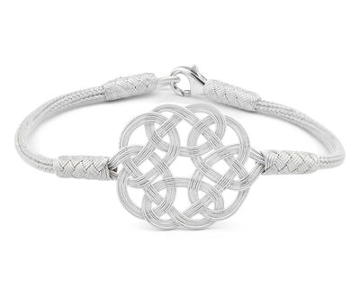 Women's Bracelet White 1000 K Glass Handmade